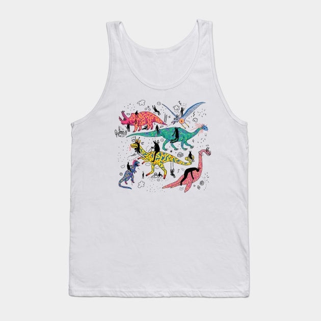 dinosaur Tank Top by Axstonee